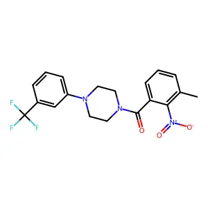 (3-Methyl-2-nitrophenyl)-[4-[3-(trifluoromethyl)phenyl]piperazin-1-yl]methanone structure