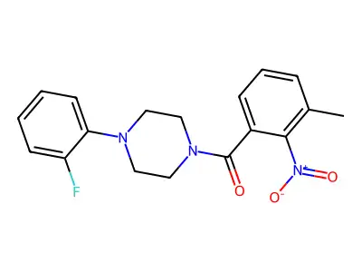 [4-(2-Fluorophenyl)piperazin-1-yl]-(3-methyl-2-nitrophenyl)methanone structure