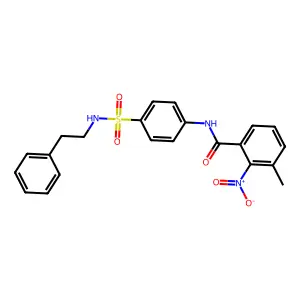 3-methyl-2-nitro-N-{4-[(2-phenylethyl)sulfamoyl]phenyl}benzamide structure
