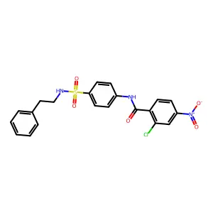 2-chloro-4-nitro-N-{4-[(2-phenylethyl)sulfamoyl]phenyl}benzamide structure