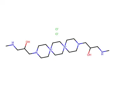 N,N'''-Di-(gamma-methylamino-beta-hydroxypropyl)-N',N''-dispirotripiperazinium dichloride structure