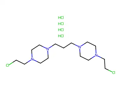 Propane, 1,3-bis(4-(2-chloroethyl)-1-piperazinyl)-, tetrahydrochloride structure