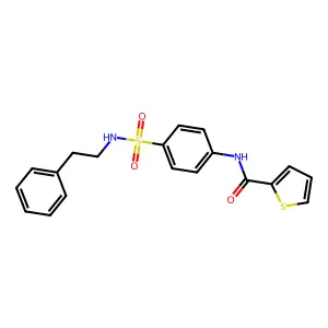 N-(4-{[(2-phenylethyl)amino]sulfonyl}phenyl)-2-thiophenecarboxamide structure