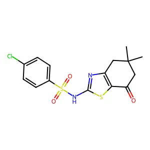 4-Chloro-N-(5,5-dimethyl-7-oxo-4,5,6,7-tetrahydrobenzo[d]thiazol-2-yl)benzenesulfonamide structure