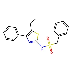 N-(5-ethyl-4-phenyl-1,3-thiazol-2-yl)-1-phenylmethanesulfonamide structure