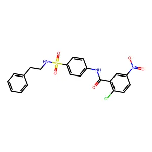 2-chloro-5-nitro-N-{4-[(2-phenylethyl)sulfamoyl]phenyl}benzamide structure