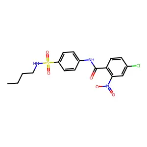 N-[4-(butylsulfamoyl)phenyl]-4-chloro-2-nitrobenzamide structure