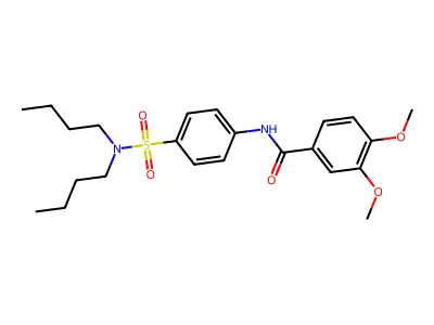 N-[4-(dibutylsulfamoyl)phenyl]-3,4-dimethoxybenzamide structure