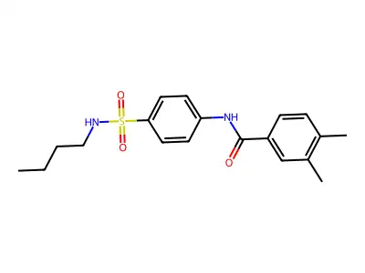 N-[4-(butylsulfamoyl)phenyl]-3,4-dimethylbenzamide structure