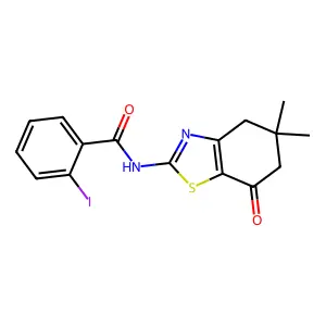 N-(5,5-dimethyl-7-oxo-4,6-dihydro-1,3-benzothiazol-2-yl)-2-iodobenzamide structure