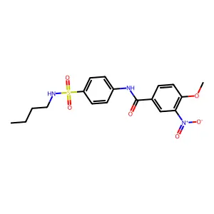 N-[4-(butylsulfamoyl)phenyl]-4-methoxy-3-nitrobenzamide structure