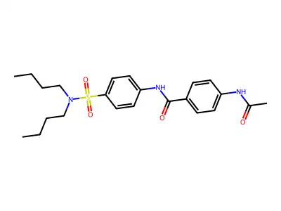 4-acetamido-N-[4-(dibutylsulfamoyl)phenyl]benzamide structure