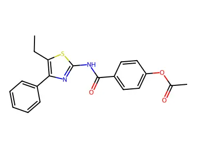 4-[(5-Ethyl-4-phenyl-1,3-thiazol-2-yl)carbamoyl]phenyl acetate structure