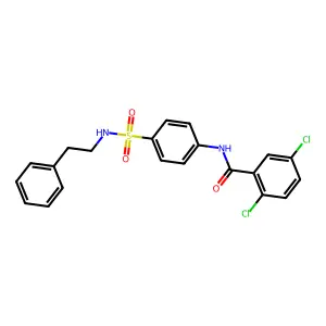 2,5-dichloro-N-{4-[(2-phenylethyl)sulfamoyl]phenyl}benzamide structure