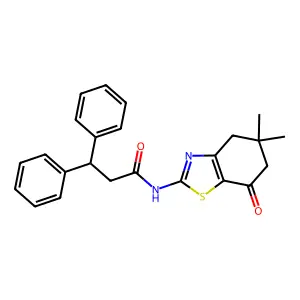 N-(5,5-dimethyl-7-oxo-4,6-dihydro-1,3-benzothiazol-2-yl)-3,3-diphenylpropanamide structure