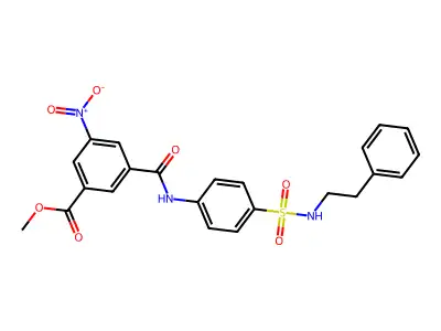 Methyl 3-nitro-5-({4-[(2-phenylethyl)sulfamoyl]phenyl}carbamoyl)benzoate structure