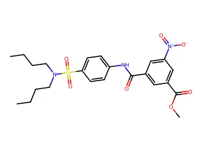 Methyl 3-{[4-(dibutylsulfamoyl)phenyl]carbamoyl}-5-nitrobenzoate structure