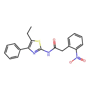 N-(5-ethyl-4-phenyl-1,3-thiazol-2-yl)-2-(2-nitrophenyl)acetamide structure