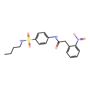 N-[4-(butylsulfamoyl)phenyl]-2-(2-nitrophenyl)acetamide structure