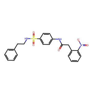 2-(2-nitrophenyl)-N-{4-[(2-phenylethyl)sulfamoyl]phenyl}acetamide structure