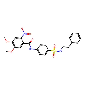 4,5-dimethoxy-2-nitro-N-{4-[(2-phenylethyl)sulfamoyl]phenyl}benzamide structure