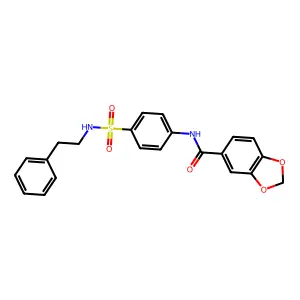 N-{4-[(2-phenylethyl)sulfamoyl]phenyl}-1,3-benzodioxole-5-carboxamide structure