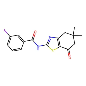 N-(5,5-dimethyl-7-oxo-4,6-dihydro-1,3-benzothiazol-2-yl)-3-iodobenzamide structure
