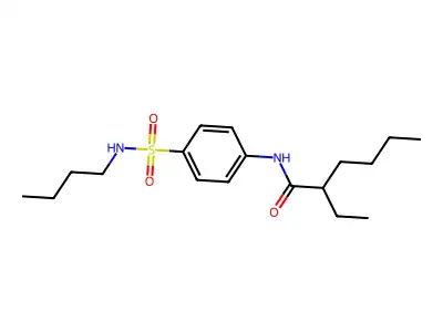 N-[4-(butylsulfamoyl)phenyl]-2-ethylhexanamide structure