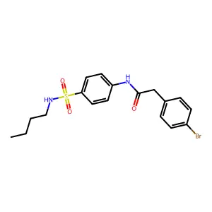 2-(4-bromophenyl)-N-[4-(butylsulfamoyl)phenyl]acetamide structure