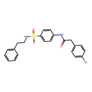 2-(4-bromophenyl)-N-{4-[(2-phenylethyl)sulfamoyl]phenyl}acetamide structure