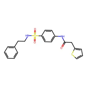 N-{4-[(2-phenylethyl)sulfamoyl]phenyl}-2-(thiophen-2-yl)acetamide structure