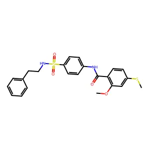 2-methoxy-4-(methylsulfanyl)-N-{4-[(2-phenylethyl)sulfamoyl]phenyl}benzamide structure