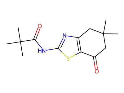 N-(5,5-dimethyl-7-oxo-4,6-dihydro-1,3-benzothiazol-2-yl)-2,2-dimethylpropanamide structure