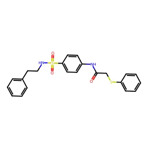 N-{4-[(2-phenylethyl)sulfamoyl]phenyl}-2-(phenylsulfanyl)acetamide structure
