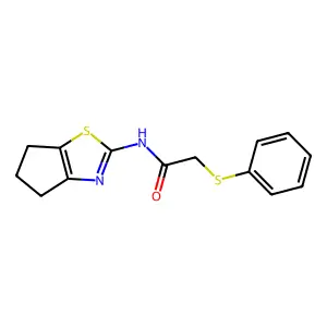 N-(5,6-dihydro-4H-cyclopenta[d][1,3]thiazol-2-yl)-2-phenylsulfanylacetamide structure