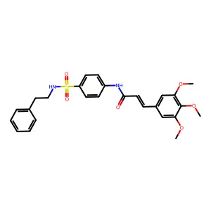 (2E)-N-{4-[(2-phenylethyl)sulfamoyl]phenyl}-3-(3,4,5-trimethoxyphenyl)prop-2-enamide structure