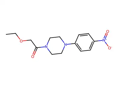 2-Ethoxy-1-[4-(4-nitrophenyl)piperazin-1-yl]ethanone structure