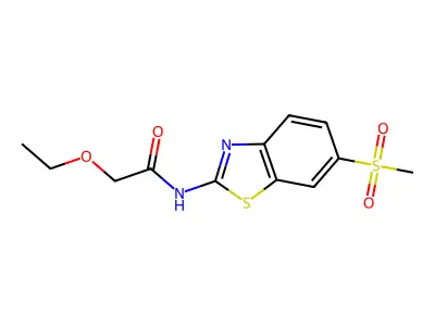 2-ethoxy-N-[6-(methylsulfonyl)-1,3-benzothiazol-2-yl]acetamide structure