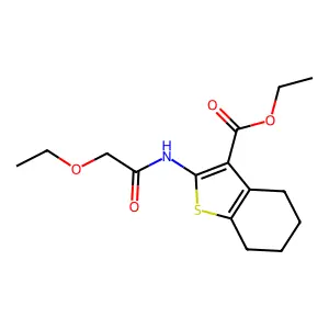 Ethyl 2-[(ethoxyacetyl)amino]-4,5,6,7-tetrahydro-1-benzothiophene-3-carboxylate structure