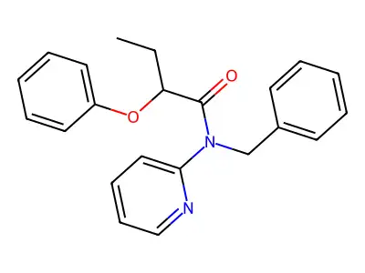 N-benzyl-2-phenoxy-N-(pyridin-2-yl)butanamide structure
