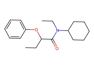 N-cyclohexyl-N-ethyl-2-phenoxybutanamide structure