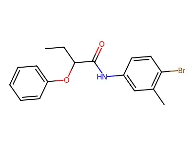 N-(4-bromo-3-methylphenyl)-2-phenoxybutanamide structure