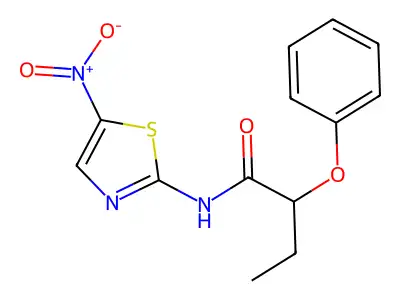 N-(5-nitro-1,3-thiazol-2-yl)-2-phenoxybutanamide structure