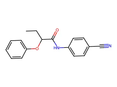 N-(4-cyanophenyl)-2-phenoxybutanamide structure