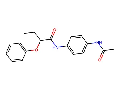 N-[4-(acetylamino)phenyl]-2-phenoxybutanamide structure