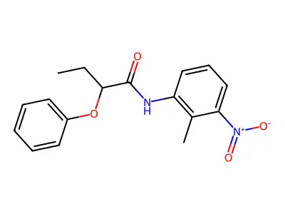 N-(2-methyl-3-nitrophenyl)-2-phenoxybutanamide structure
