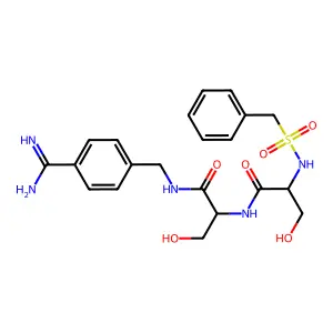N-(Benzylsulfonyl)seryl-N~1~-{4-[(Z)-amino(imino)methyl]benzyl}serinamide structure