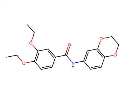 N-(2,3-dihydro-1,4-benzodioxin-6-yl)-3,4-diethoxybenzamide structure