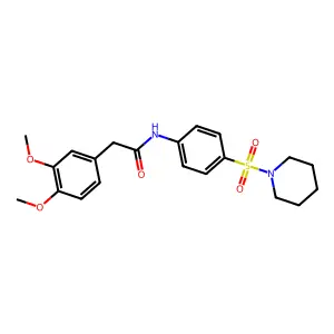 2-(3,4-dimethoxyphenyl)-N-(4-piperidin-1-ylsulfonylphenyl)acetamide structure