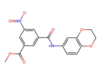 Methyl 3-(2,3-dihydro-1,4-benzodioxin-6-ylcarbamoyl)-5-nitrobenzoate structure